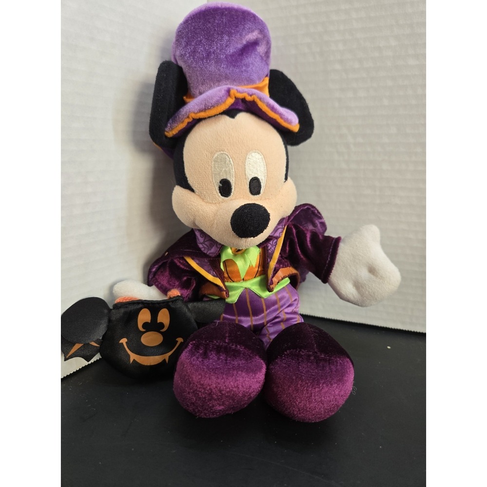 Disney Parks Plush Stuffed Trick or Treating Mickey Mouse Toy Plush with Bucket